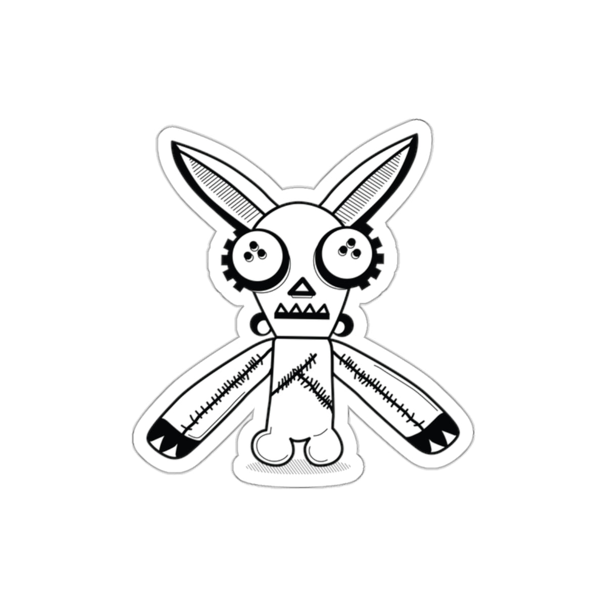 Undead Robot Bunny Die-Cut Stickers